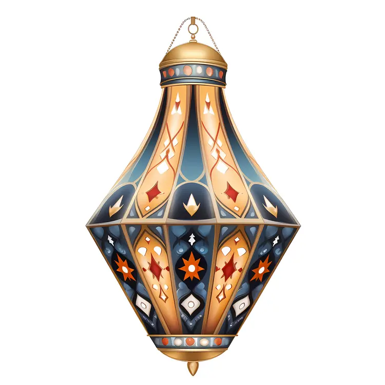 Blue and Orange Hanging Decorative Lantern