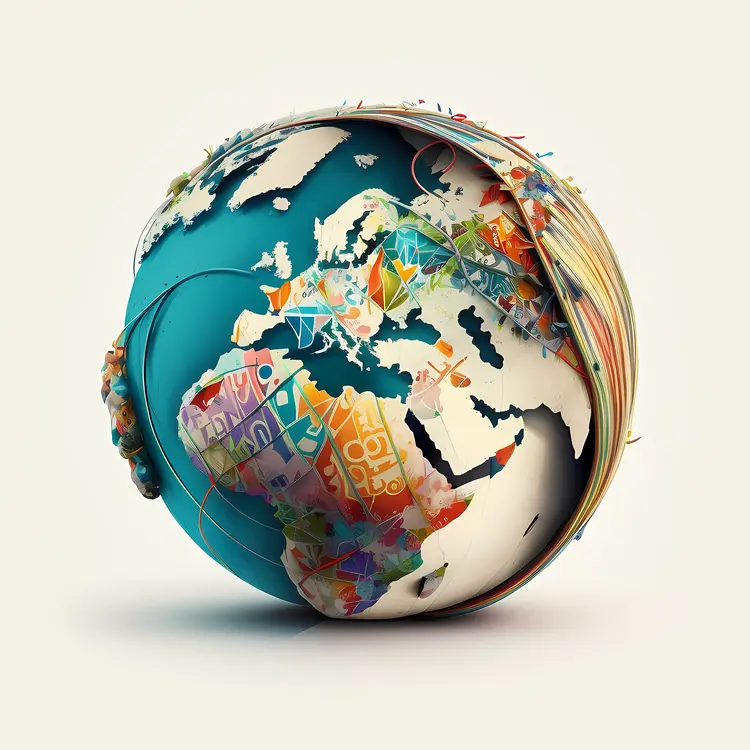 Globe with Colorful Patterns
