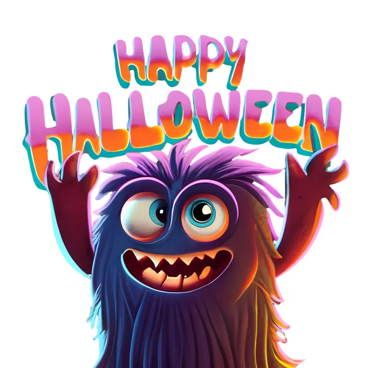 Happy Halloween with Purple Monster