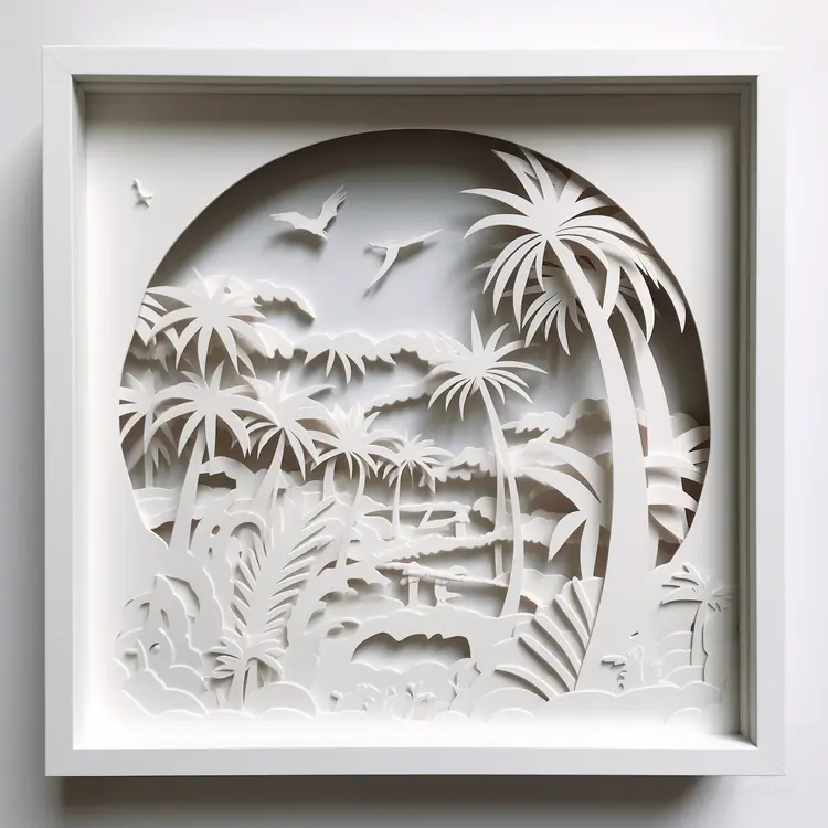 Tropical Paper Art in a Frame
