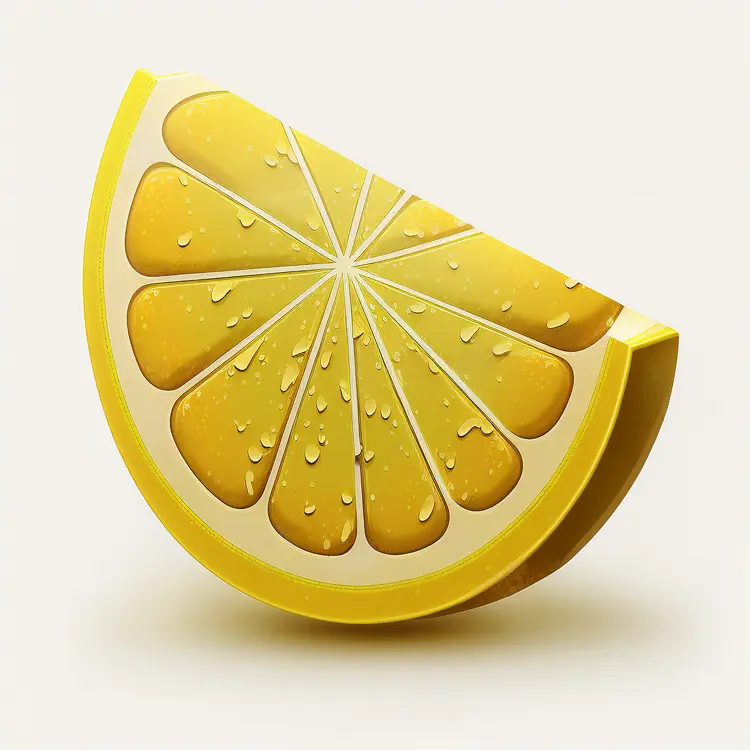 Fresh Juicy Lemon Slice Illustration