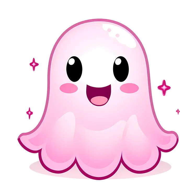 Cute Pink Jellyfish Cartoon Illustration