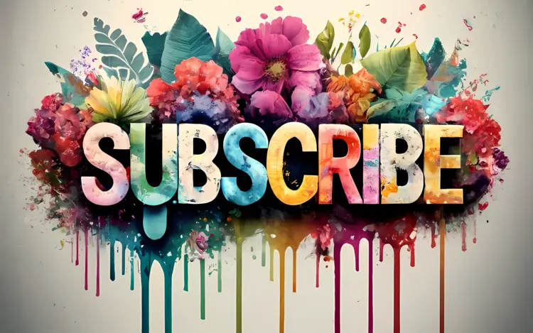 Colorful Subscribe Text with Flowers