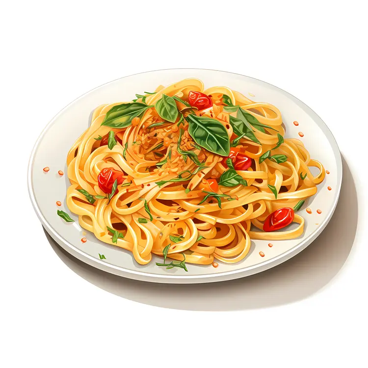 Tasty Fettuccine with Fresh Basil and Cherry Tomatoes