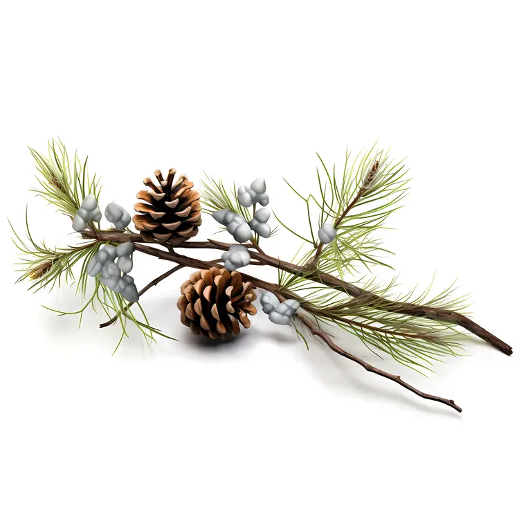 Pine Cones and Branches for Christmas Decoration