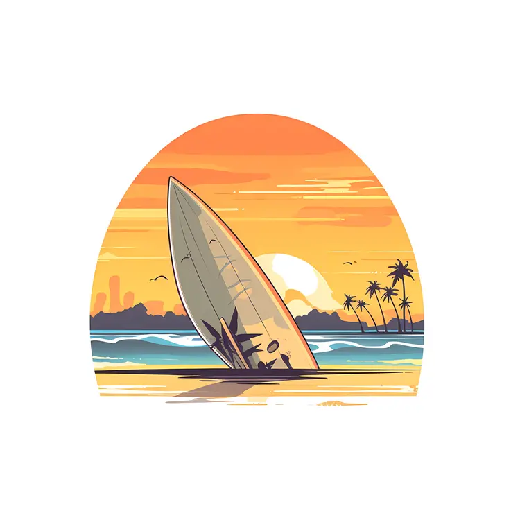 Surfboard at Sunset Beach