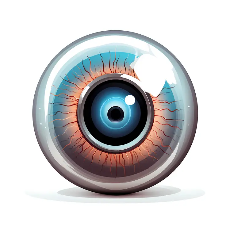 Detailed Illustration of a Human Eye
