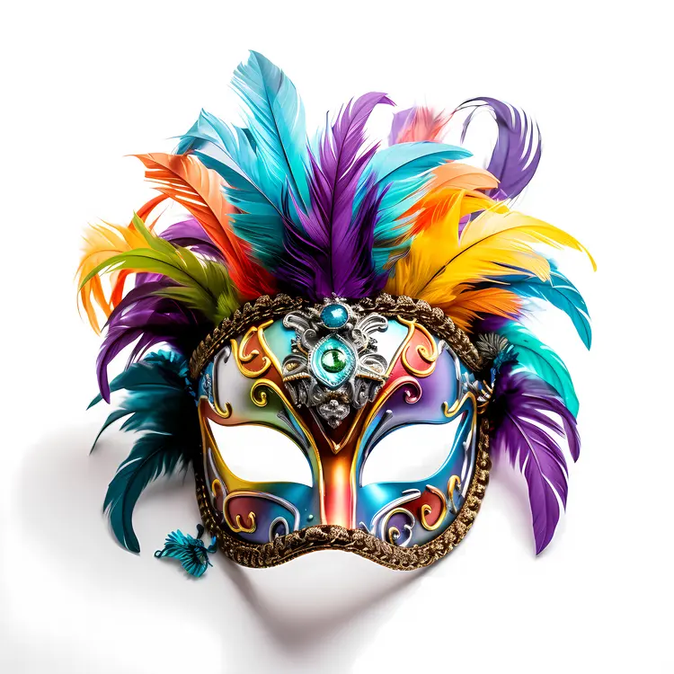 Elegant Feather Mask for Carnival Events