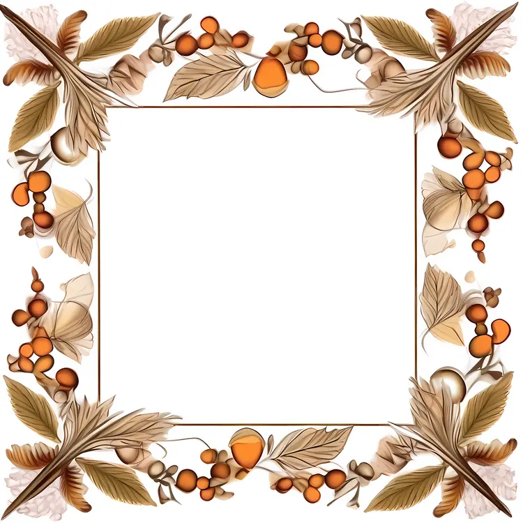 Autumn Leaves and Berries Frame