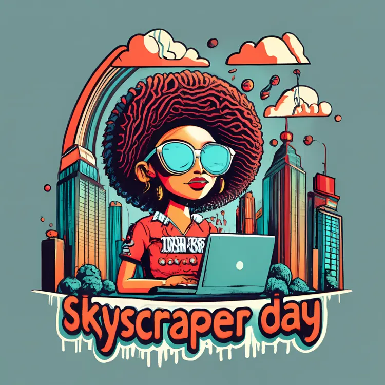 Woman with Skyscrapers Illustration