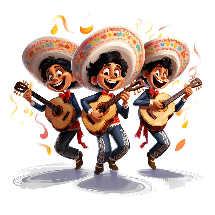 Mariachi Band Playing Guitars