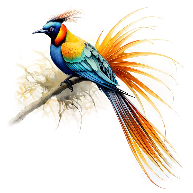 Colorful Bird on Branch