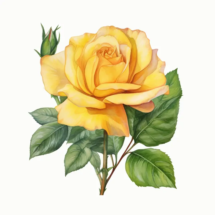Beautiful Yellow Rose Illustration