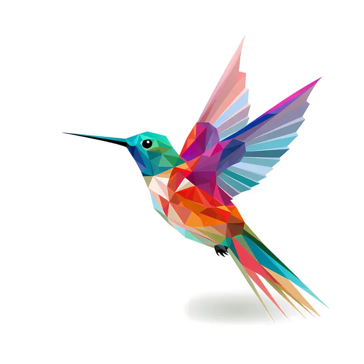 Geometric Colorful Hummingbird