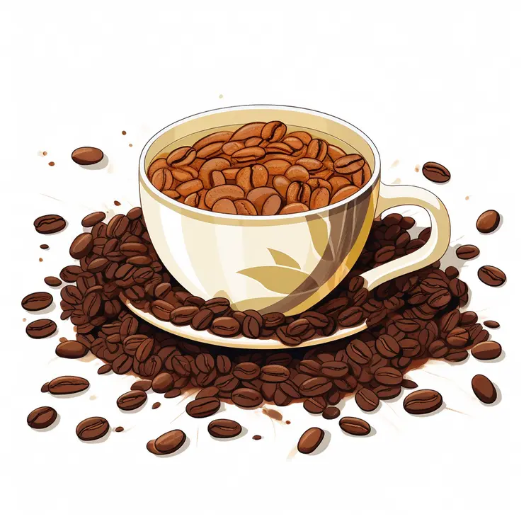 Coffee Cup Filled with Beans
