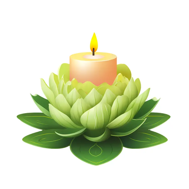 Green Flower Candle