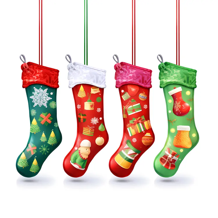 Festive Christmas Stockings with Ornaments