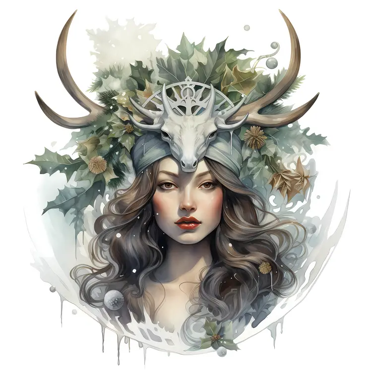 Fantasy Woman with Antler Crown