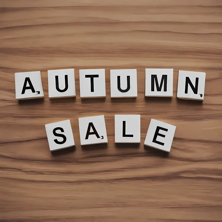 Autumn Sale with Wooden Blocks