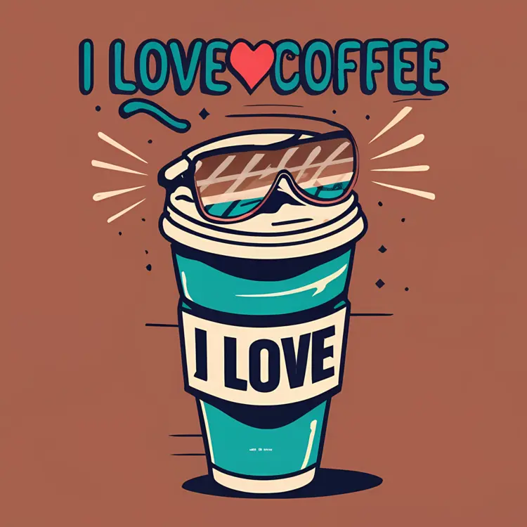 Trendy Coffee Cup with Sunglasses