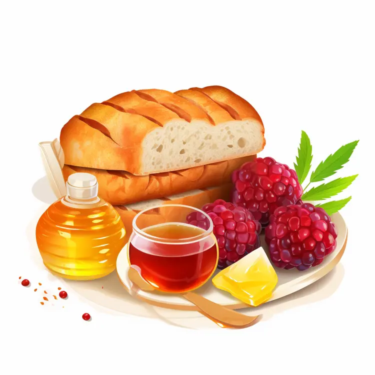 Delicious Bread with Honey and Berries