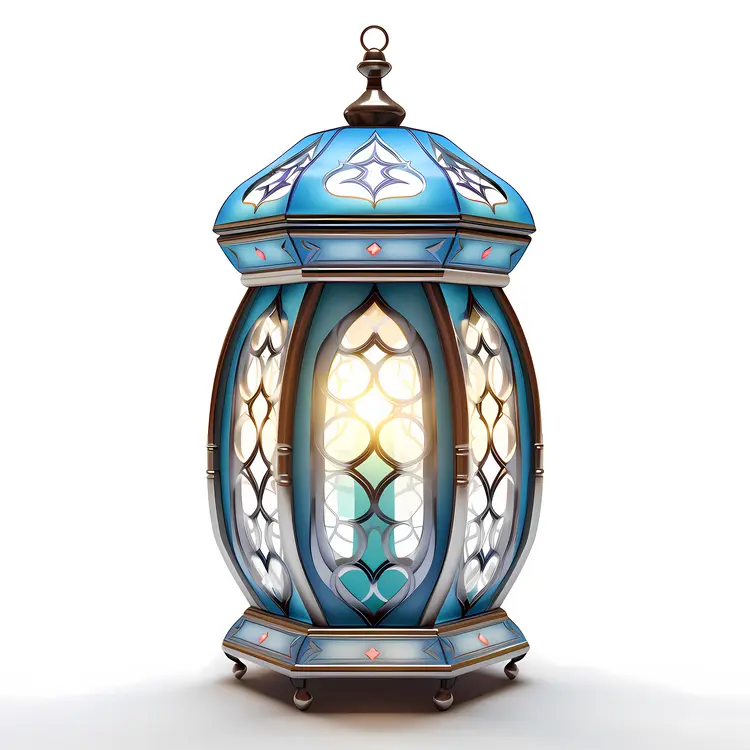 Beautiful Blue Lantern with Intricate Design
