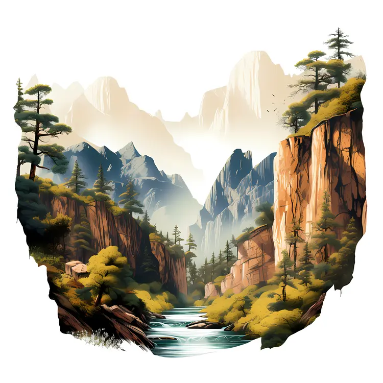Mountain Landscape with River