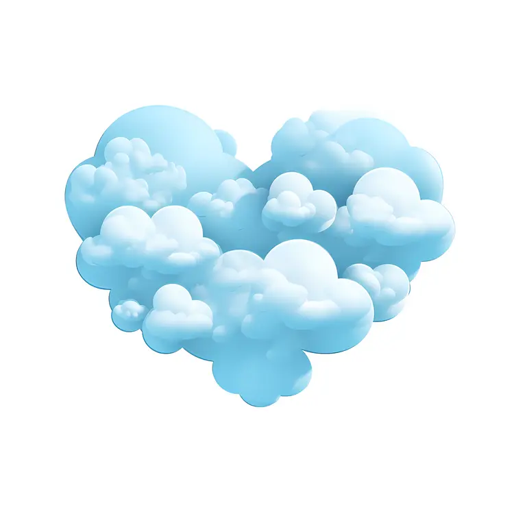 Blue Heart Cloud in a Serene Sky