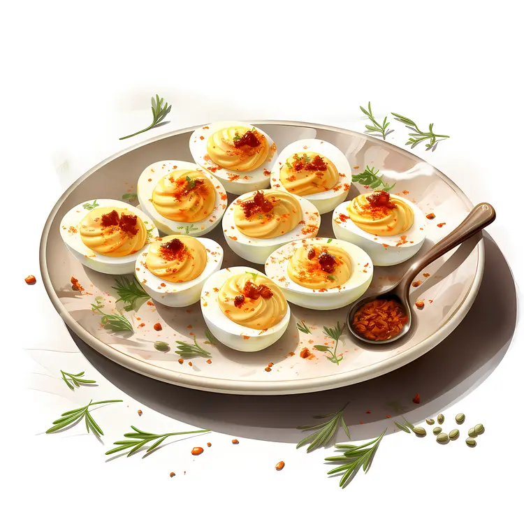 Deviled Eggs with Spicy Garnish