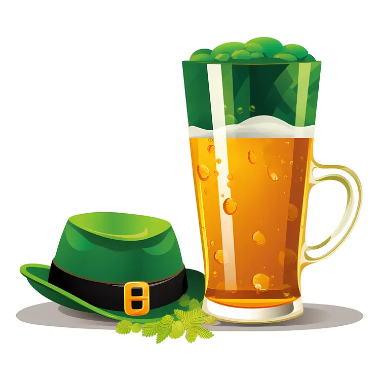 St. Patrick's Day Beer and Green Hat