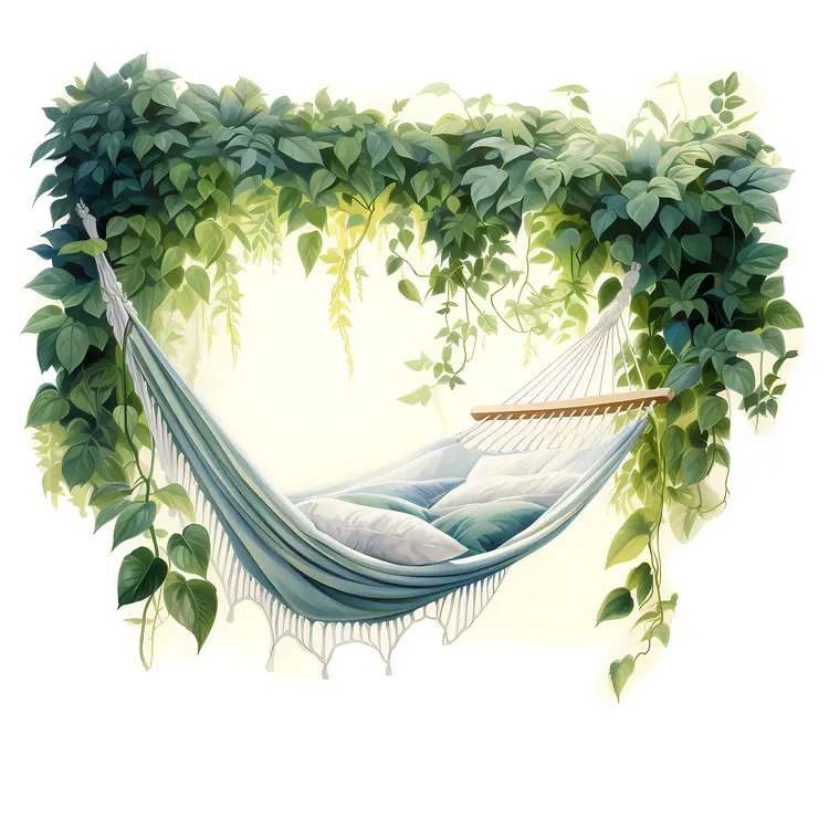 Cozy Hammock in a Leafy Garden