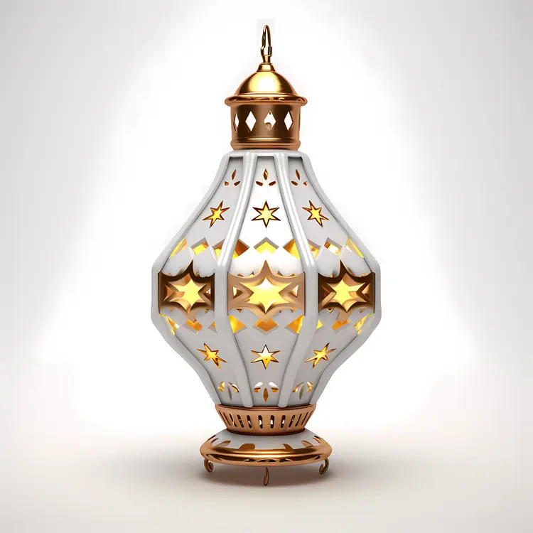 Golden Ornate Lantern with Star Cutouts
