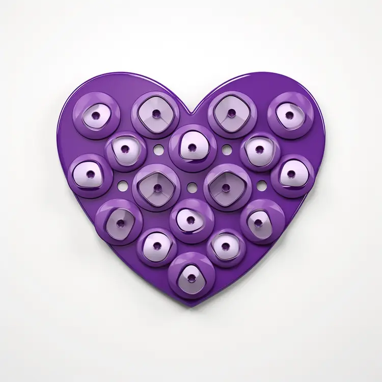 Purple Heart-shaped Pop It Sensory Toy