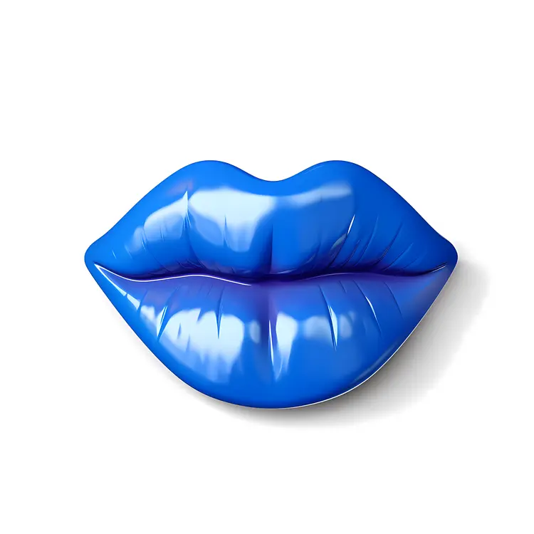 Glossy Blue Lips Illustration