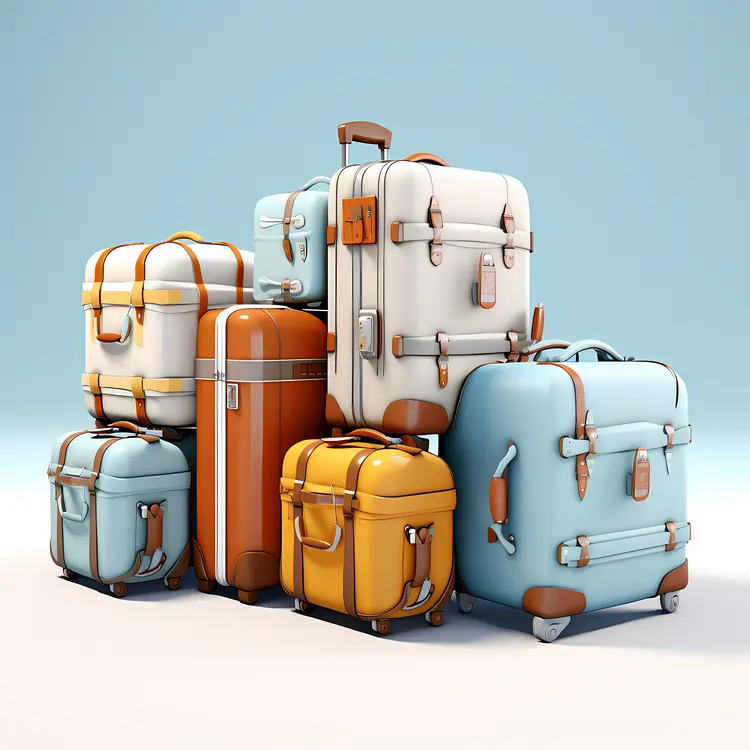 Stacked Luggage for Organized Travel