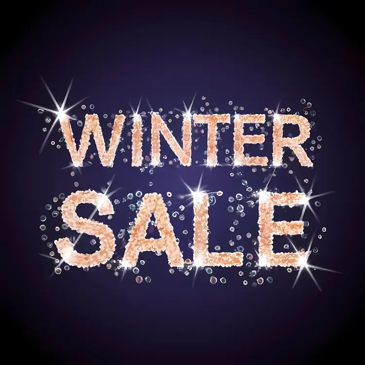 Winter Sale with Sparkles and Glitter