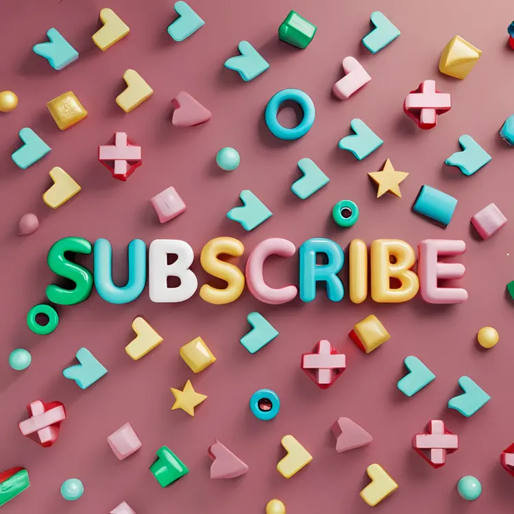 Colorful Shapes with Subscribe Text