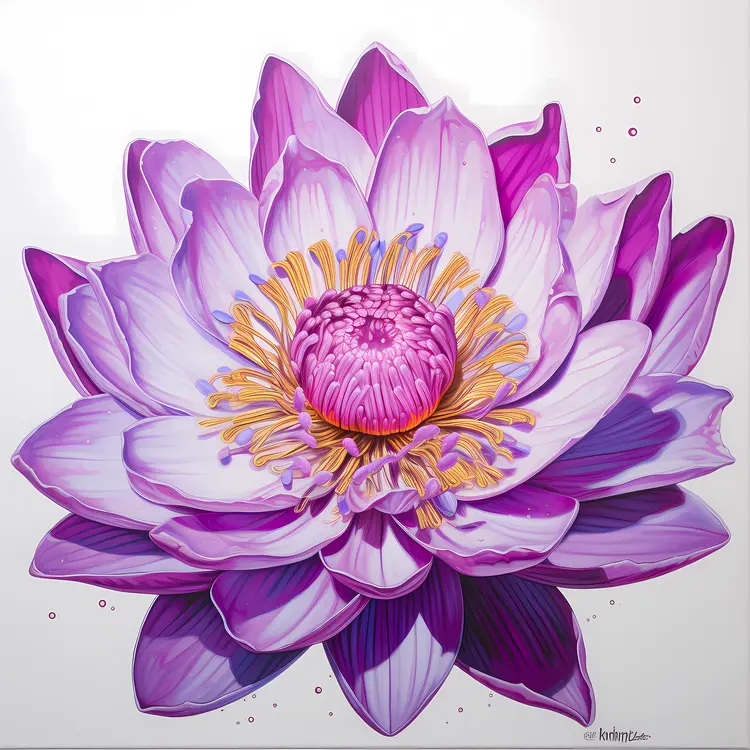 Beautiful Pink Lotus Flower Illustration