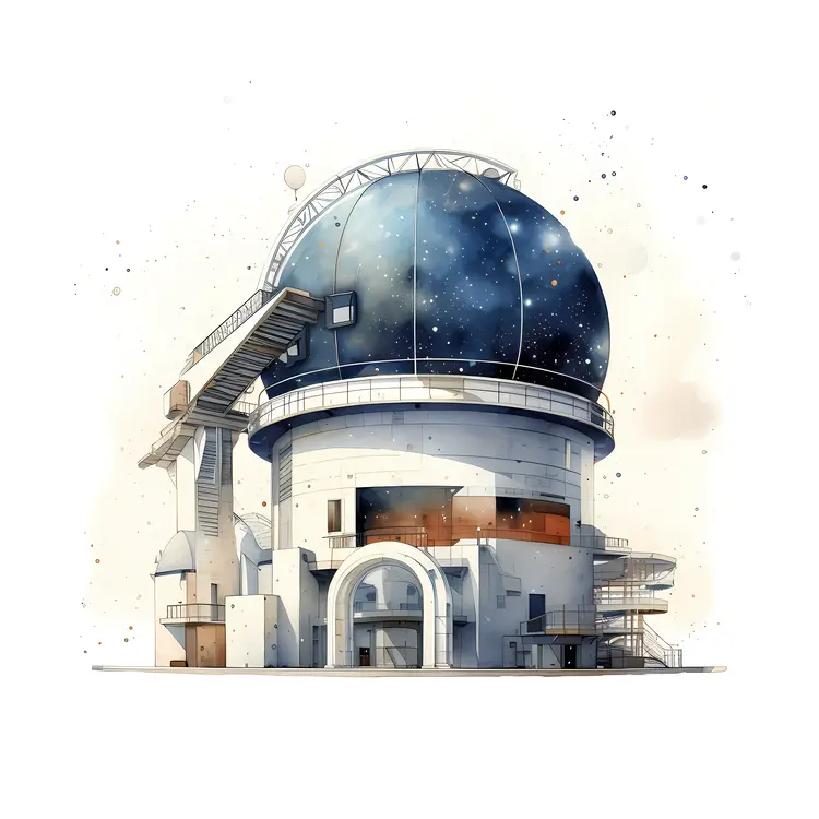 Modern Observatory with Starry Dome