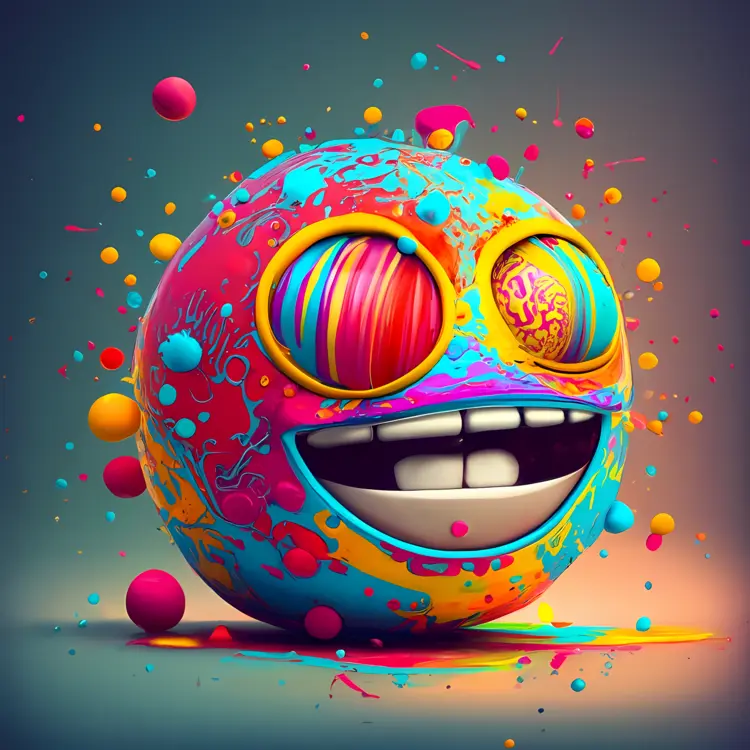 Colorful Monster with Big Eyes and Teeth