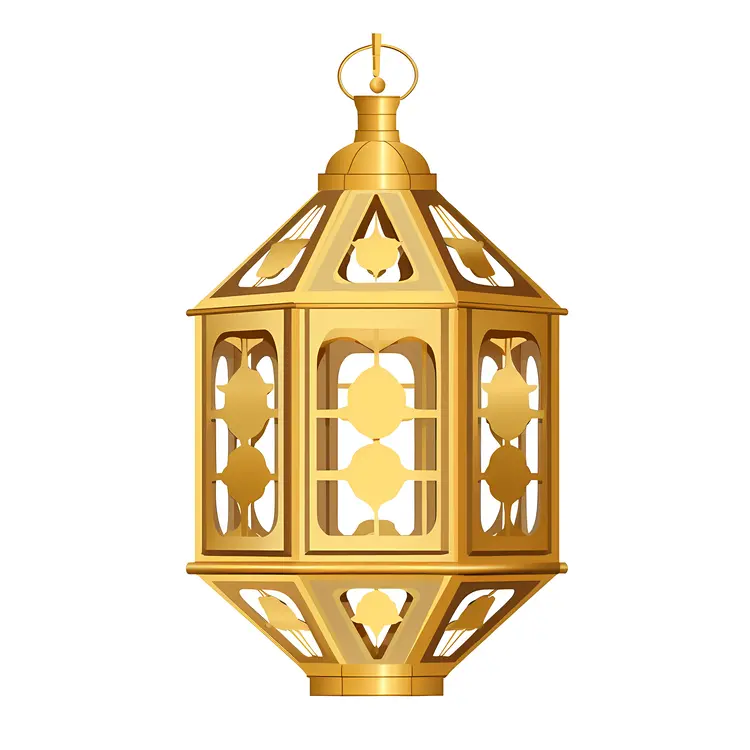 Traditional Golden Lantern for Ramadan