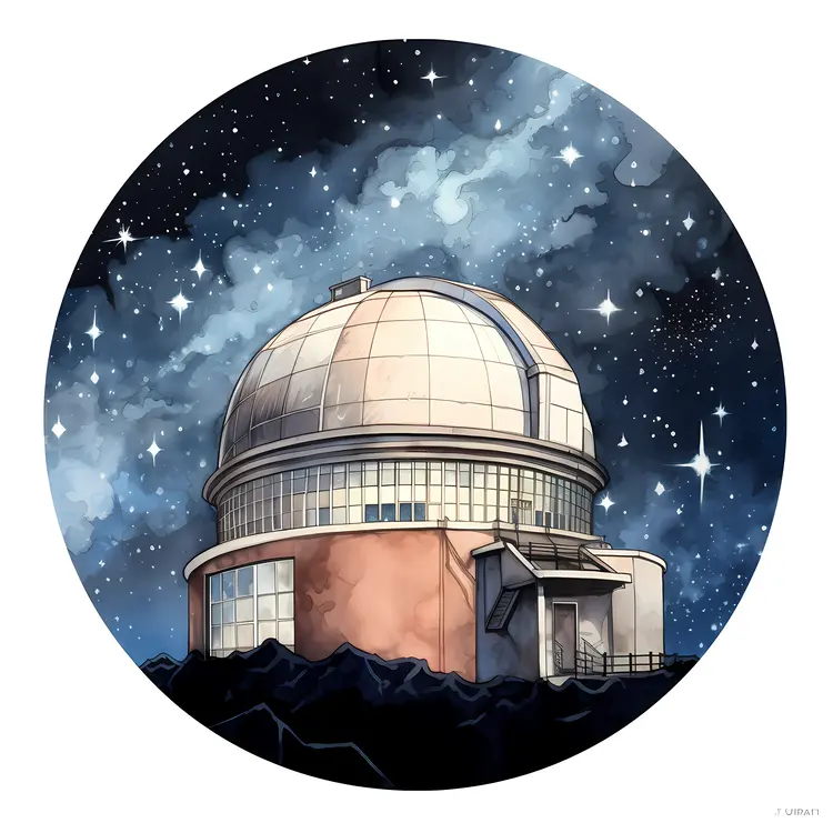 Beautiful Observatory Under Starry Night Sky