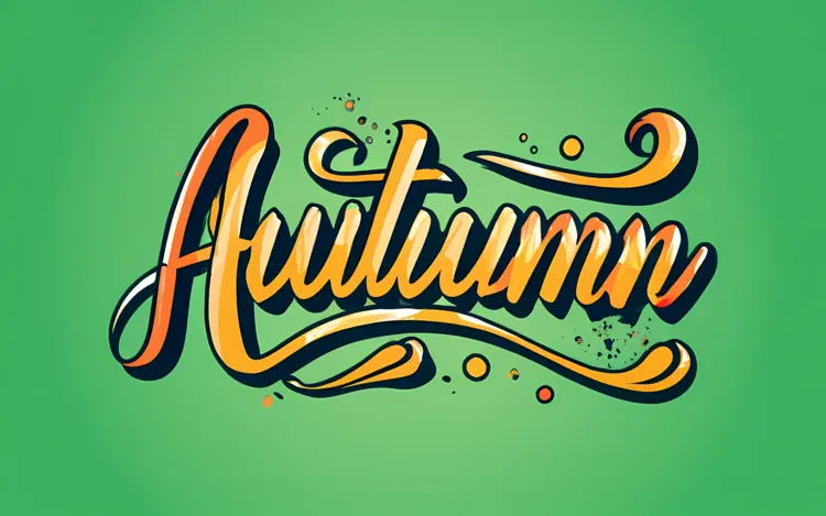 Autumn Text with Decorative Elements