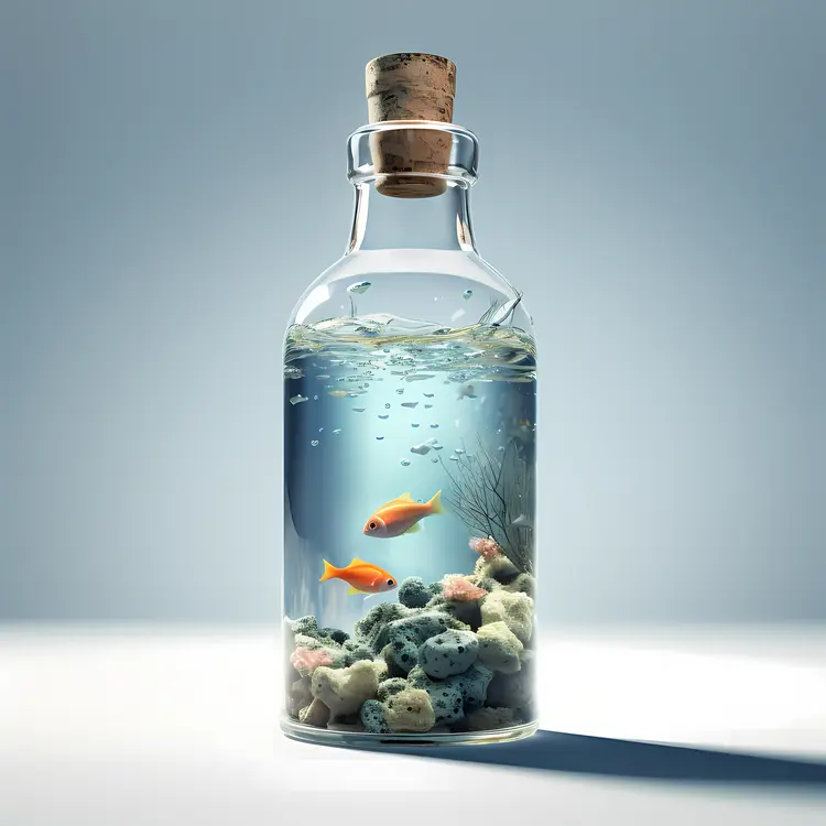 Goldfish in a Decorative Bottle Aquarium
