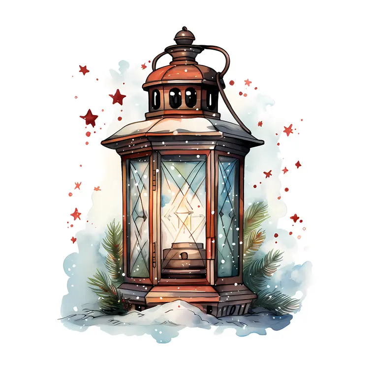 Christmas Lantern with Festive Decorations