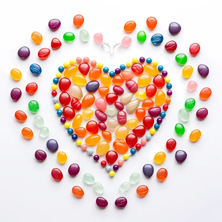 Heart Shape with Colorful Jelly Beans