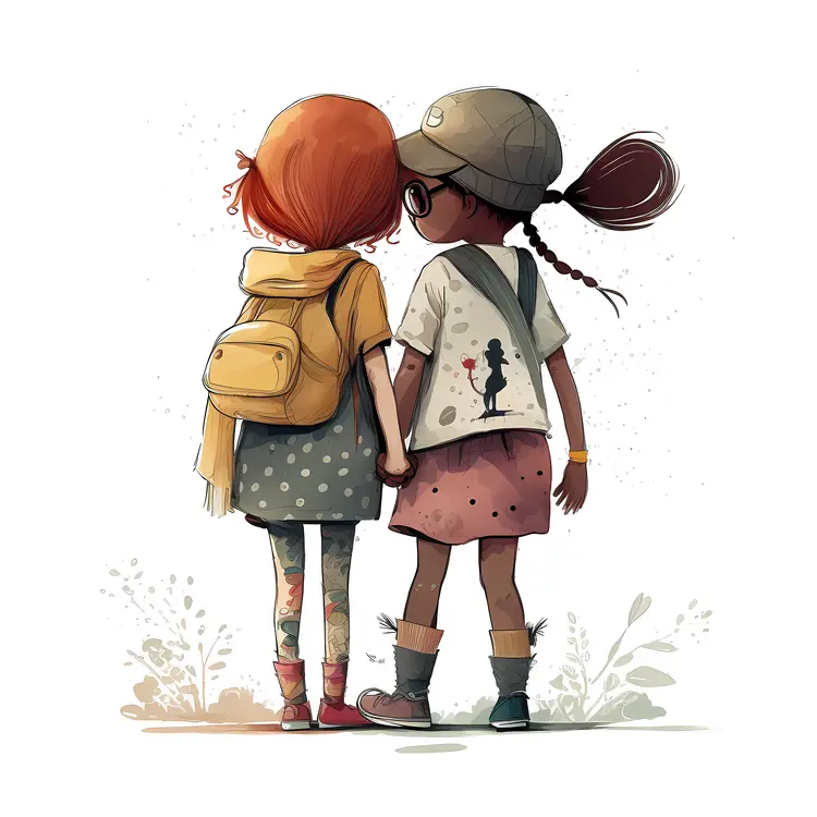Two Girls Holding Hands