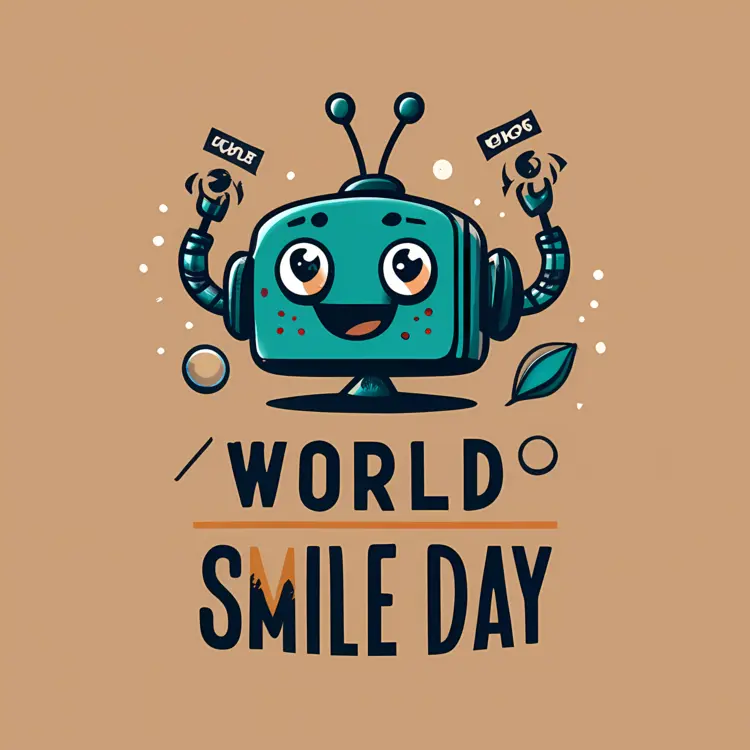 Cute Robot for World Smile Day