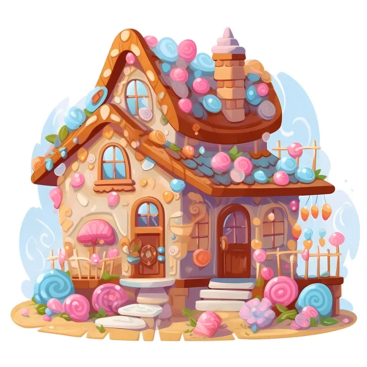 Whimsical Gingerbread House with Candy Decorations