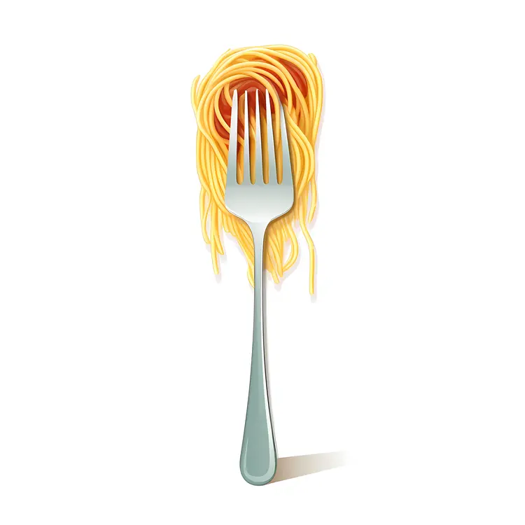 Fork with Spaghetti Illustration
